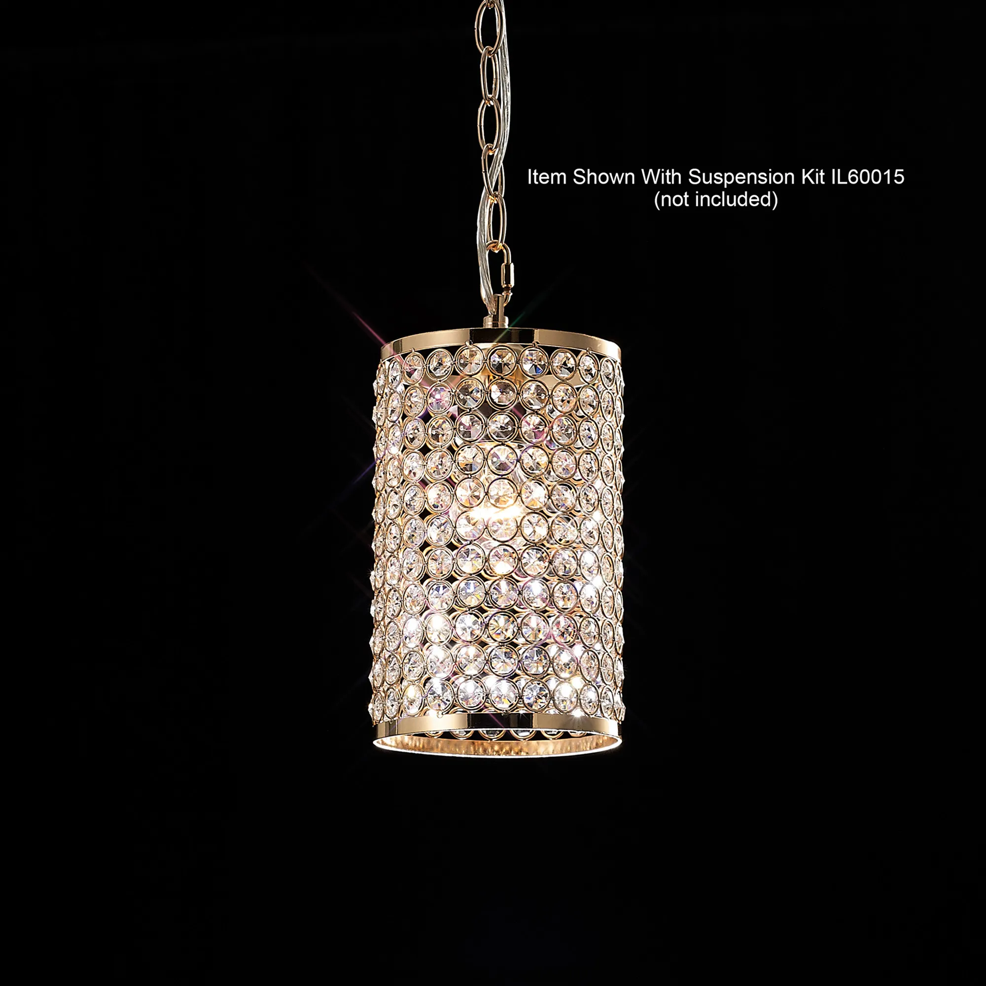 IL30761  Kudo Crystal Cylinder Non-Electric SHADE ONLY French Gold